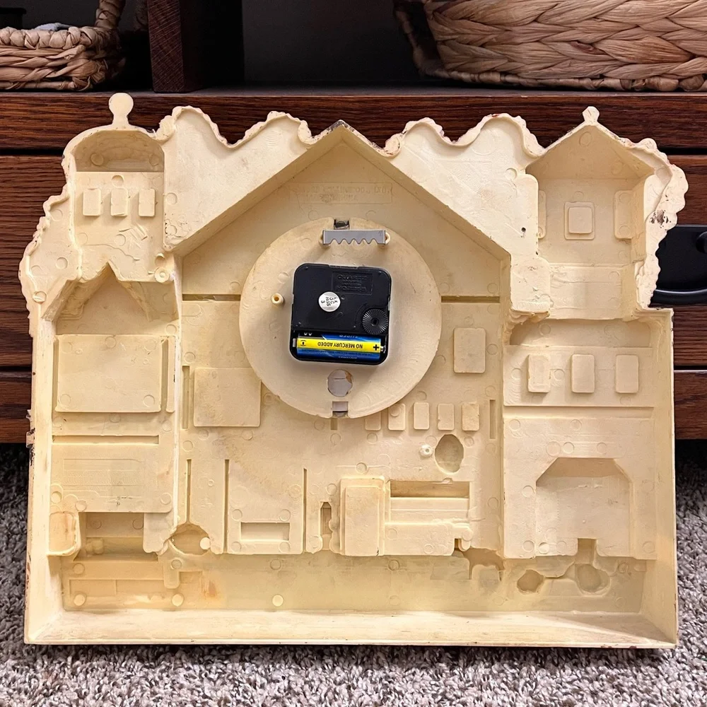 Vintage Collins Old Stockbridge Clock Village Town Scene Wall Decor MCM 80’s